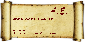 Antalóczi Evelin névjegykártya